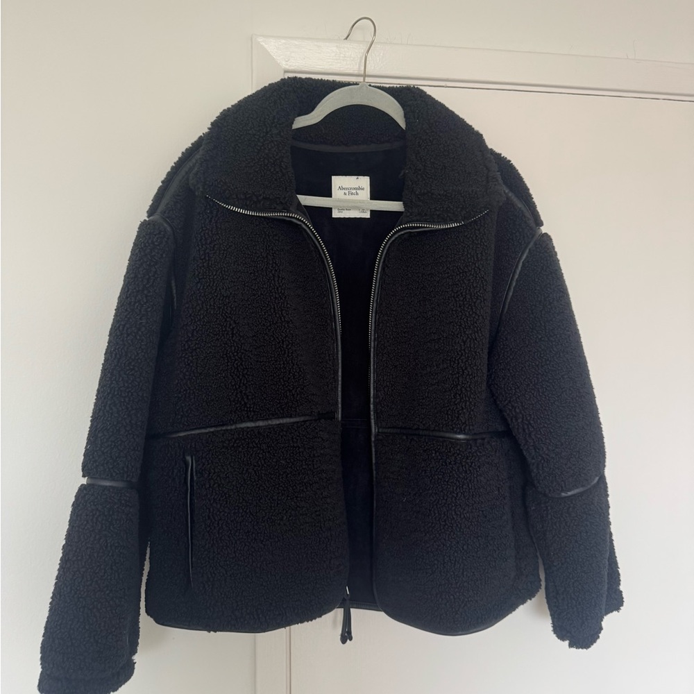 Abercrombie & Fitch Black Sherpa Jacket